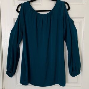 Cabi Green Shoulderless Blouse M